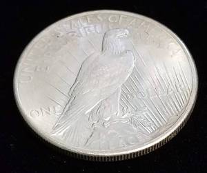 1925 PEACE SILVER DOLLAR BU-UNC (looks much better in hand)