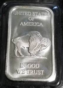 1 TROY OZ. .999 FINE SILVER BAR INDIAN BUFFALO DESIGN SEALED