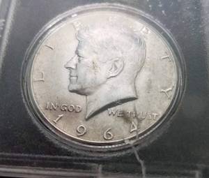 1964 US MINT SET 90% SILVER HALF QUARTER DIME