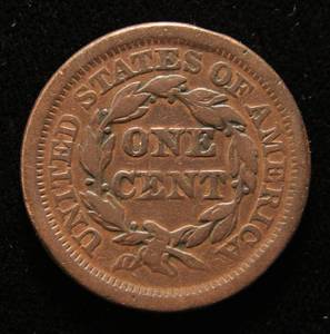 1854 US BRAIDED HAIR LARGE CENT