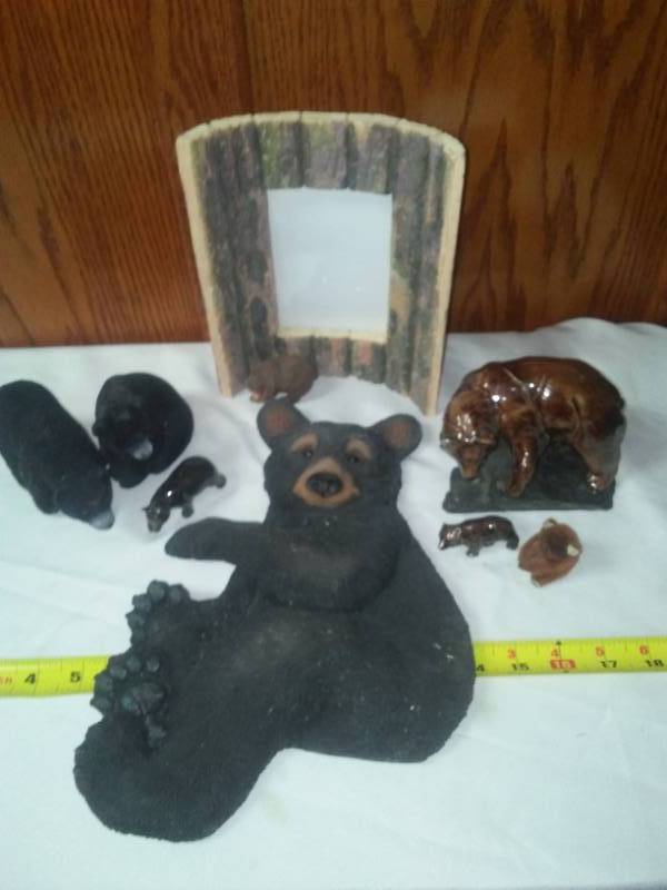 lot 19 image: SEE ALL PICS Bear Theme, ceramic, porcelain and fuzzy.