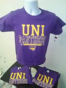lot 58 image: 3 UNI Panther T-shirts New from Scheels. size small.