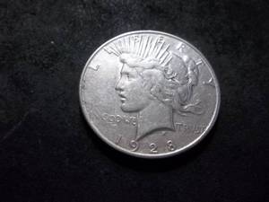 1928 S Silver Peace Dollar