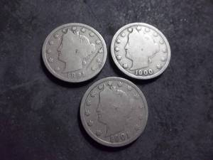 1891, 1900, 1901 V-Nickels