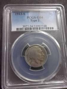 1913 S Type 2 Buffalo Nickel