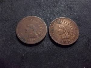 1879, 1882 Indian Head Cents