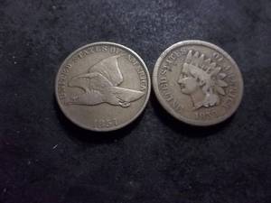 1857 Flying Eagle & 1859 Indian Head Cent