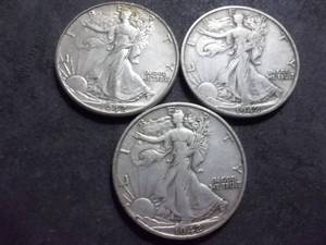 1942 P,D,S Walker Half Dollars