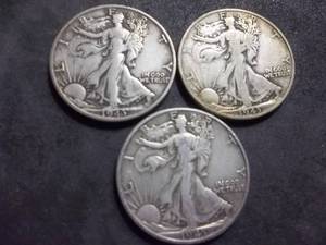 1943 P,D,S Walker Half Dollars