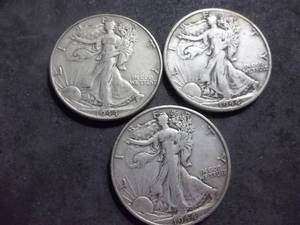 1944 P,D,S Walker Half Dollars