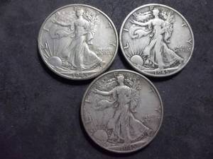 1945 P,D,S Walker Half Dollars