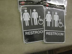 6 Cosco ADA Bathroom Signs with Bra...