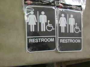 6 Cosco ADA Bathroom Signs with Bra...
