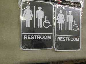 6 Cosco ADA Bathroom Signs with Bra...