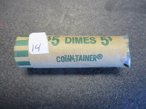 lot 14 image: Roll of (50) Silver Mercury Dimes- 5 ounces of Silver