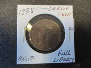 lot 35 image: 1838 Large Cent wFull Liberty