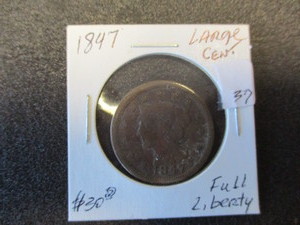 lot 37 image: 1847 Large Cent wFull Liberty