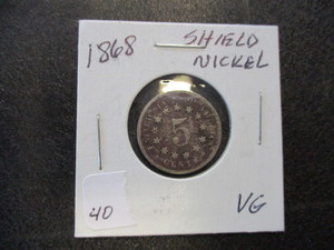 lot 40 image: 1868 VG Shield Nickel