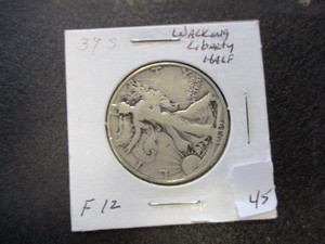 lot 45 image: 1939-S F Silver Walking Liberty Half Dollar