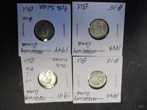 lot 57 image: Lot of (4) BU MS63 Uncirculated Mercury Dimes- 90% Silver. 1941,1942,1943,1944.