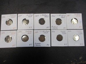 lot 62 image: Lot of (10) Indian Head Cents