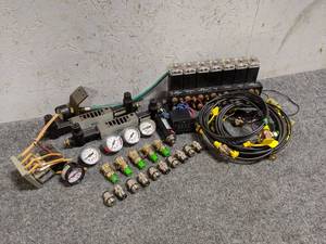 lot 166 image: Lot of Numatics Solenoid Pneumatic Valve Bank and Parts (Loc. S40)
