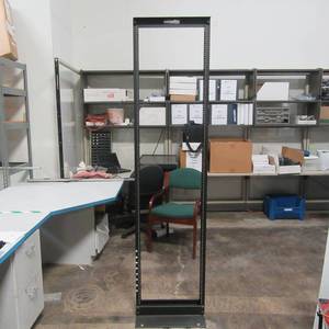 lot 25 image: Large 19in Data Center Rack,  7 feet tall  Great for Home theater.