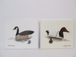 lot 43 image: Pair of Hand Signed & Numbered Duck Decoy Canvas Prints by Mark Thone
