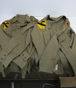 lot 79 image: 2 Vintage Military Uniform Shirts wPatches