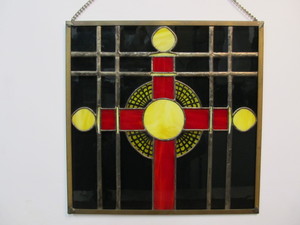 lot 163 image: Nice Abstract Geometric Design Stained Glass