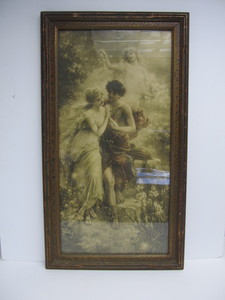 lot 87 image: Antique Framed Pre Raphaelite Style Litho Print