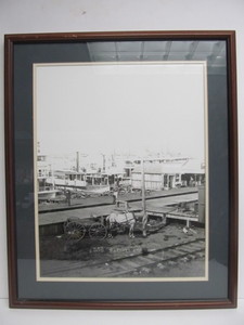 lot 89 image: Large Framed Early Minnesota Photo Print w Riverboats - Wayzata & Lake