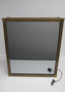 lot 90 image: Vintage Copper & brass Lighted Mirror Box
