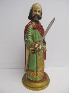 lot 95 image: Large Vintage Figural Wooden Wine Bottle Safe