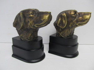 lot 144 image: Pair of Vintage Golden Retriever Dog Bookends