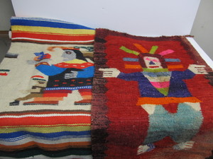 lot 60 image: Vintage Hand Woven Southwestern Wool Tapestries.