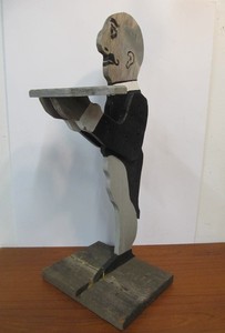 lot 102 image: Vintage Painted Wood Serving Butler Stand - Jeeves