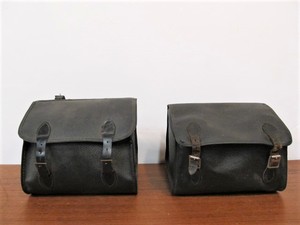 lot 185 image: 2 Vintage Leather Bicycle Saddle Bags
