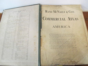 lot 194 image: Large Antique 1917 Rand McNally Commercial Atlas of America