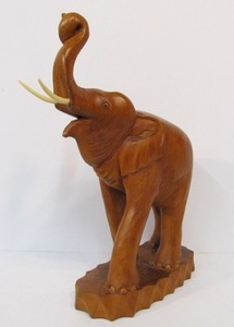 lot 172 image: Large 20 Carved Wood Elephant Statue