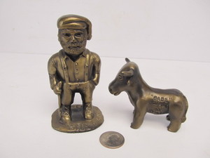 lot 201 image: Limited Edition Signed PAUL BUNYAN & Babe Brass Sculptures