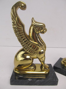 lot 204 image: Nice Set of Solid Brass Winged Griffin Bookends
