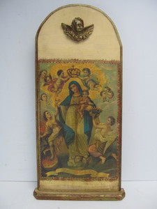 lot 211 image: Vintage Carved Wooden Religious Standing Artwork
