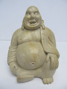 lot 221 image: Vintage Hand Carved Stone Buddha 