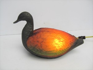 lot 226 image: Lighted Glass Duck Lamp