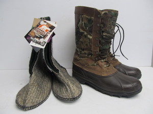 lot 238 image: Pair of Mens SOREL WinterHunting Boots w Extra Brand New Liners