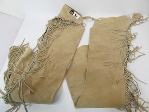 lot 252 image: Brand New Unused WHITMAN Leather Motorcycle Chaps wFringe - Size M