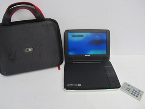 lot 272 image: Working PHILIPS Portable DVD Player wRemote Case & Accessories