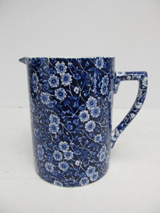 lot 290 image: Vintage Cobalt Blue English Pottery Measuring Pitcher