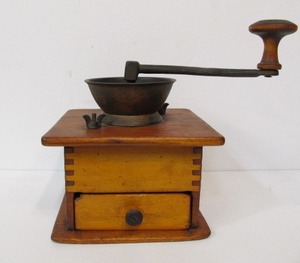 lot 300 image: Primitive Antique Dovetailed Coffee Grinder